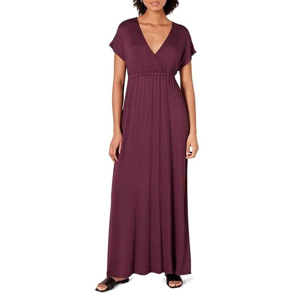 Elegant Flowy and Soft Plum Purple Burgundy Maxi Dress